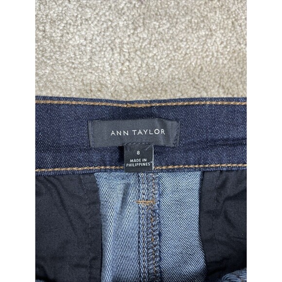 NWOT Ann Taylor Dark Blue Deep Pockets Flare Leg Denim Jeans Size 8 32x33” - Picture 5 of 14